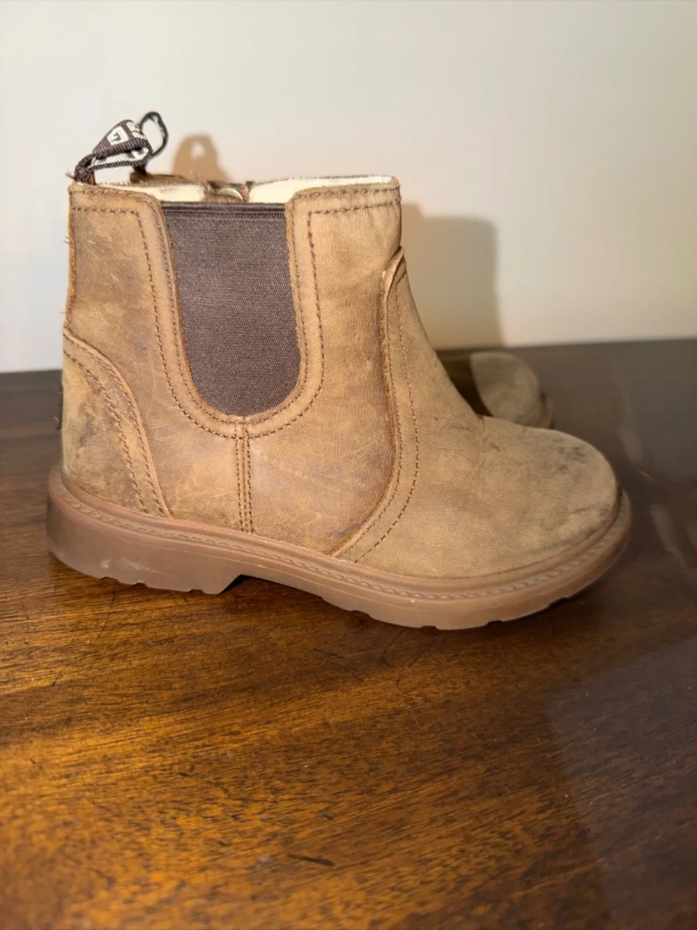 Little Kids Ugg Bolden Leather Weather Boots Brown Size 10 Zipper